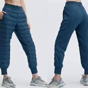 Fabletics Aspen Puffer Blue Nova Jogger Pants Women's Size Small S